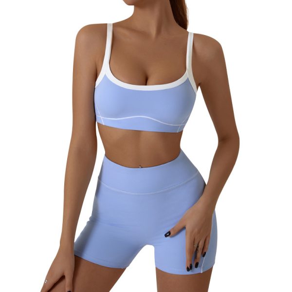 Color-Crossing Skinny Camisole Sweatsuit-1