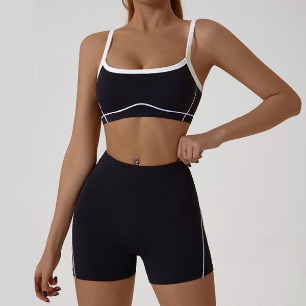 Color-Crossing Skinny Camisole Sweatsuit-3