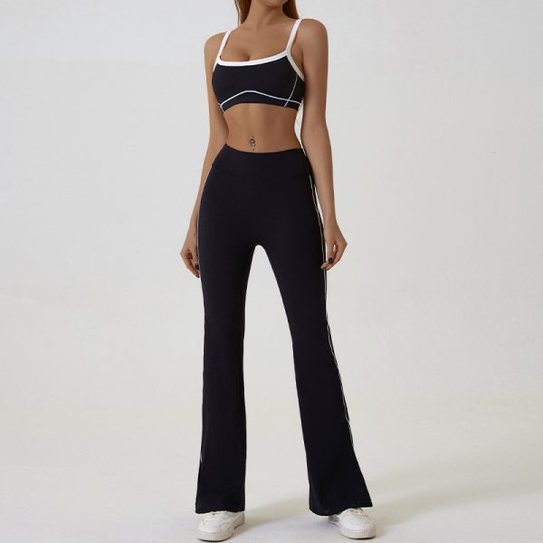 Color-Crossing Skinny Camisole Sweatsuit-4