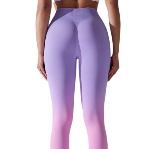 Seamless Gradient Color Quick Dry Yoga Pants-1
