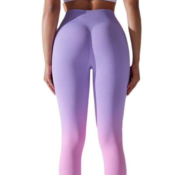 Seamless Gradient Color Quick Dry Yoga Pants-1