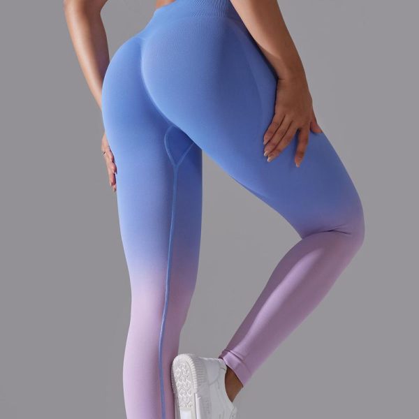Seamless Gradient Color Quick Dry Yoga Pants-4