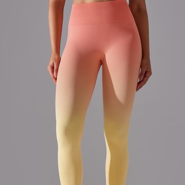 Seamless Gradient Color Quick Dry Yoga Pants-5