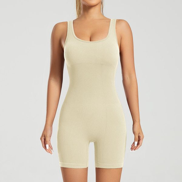 Threaded One-Piece Shorts Jogging Suit-4