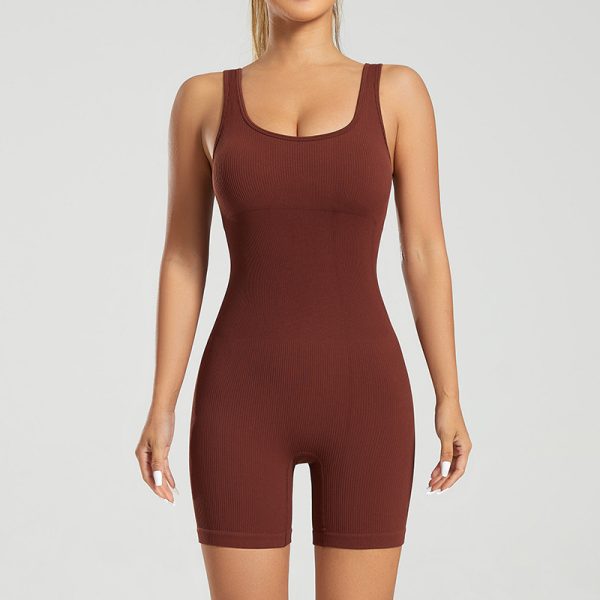 Threaded One-Piece Shorts Jogging Suit-5