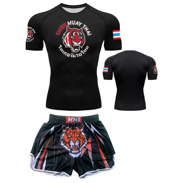 Men's Boxing Training Shorts Shirt Set-4